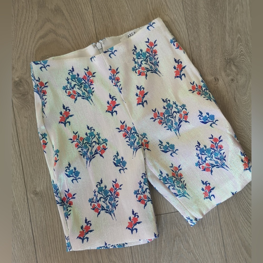 Area - Iridescent floral-print twill Shorts - Size 0-2